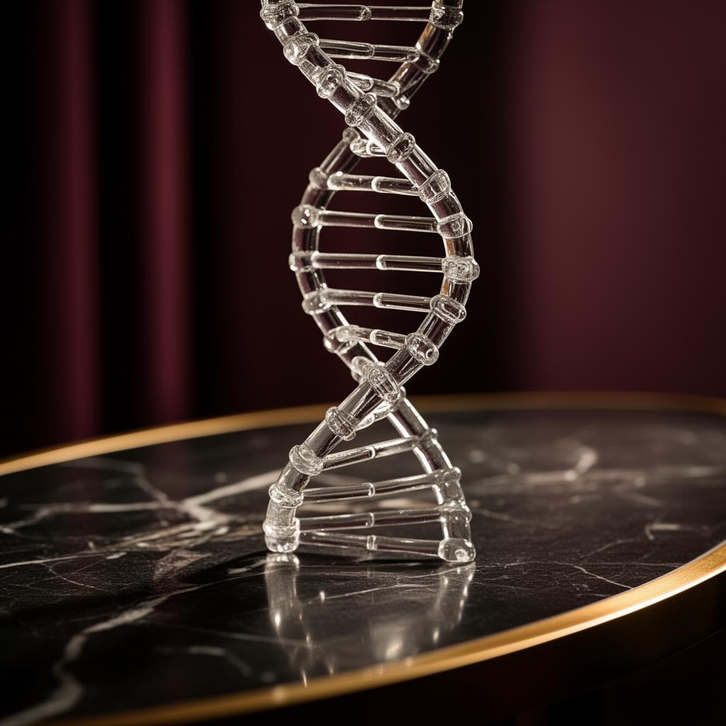 Glass DNA helix sculpture